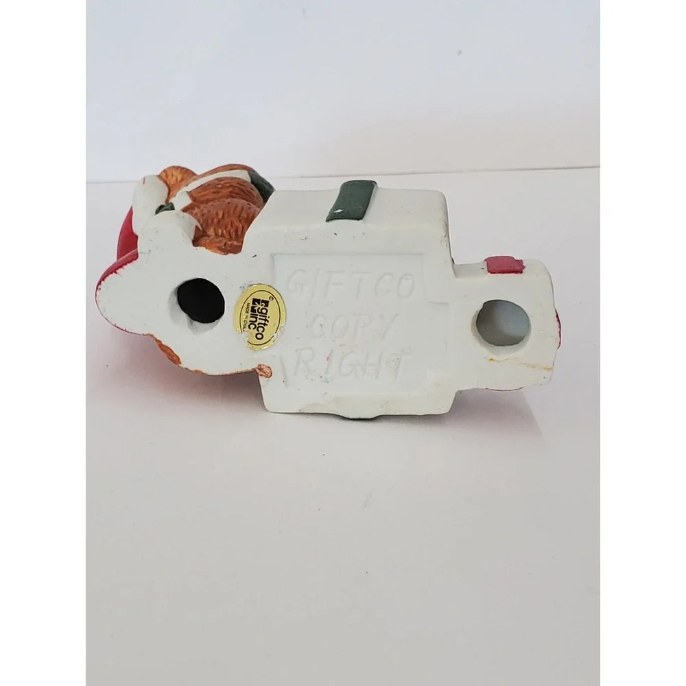 Vintage Giftco Inc Christmas Teddy Bear Ceramic Votive Candle Holder Presents